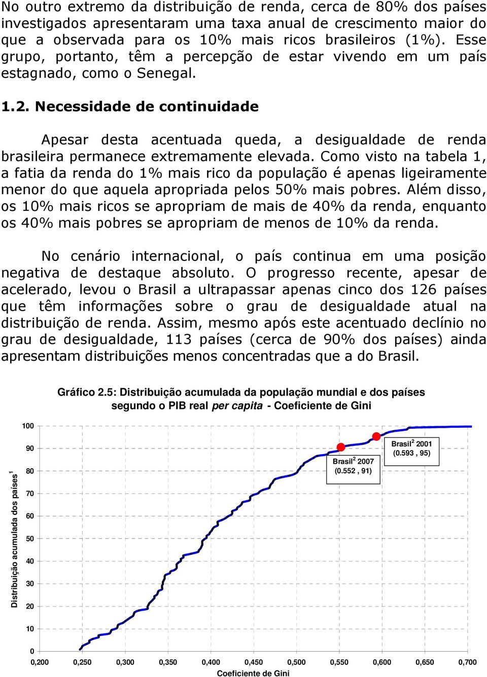 Necessidade de continuidade Apesar desta acentuada queda, a desigualdade de renda brasileira permanece extremamente elevada.