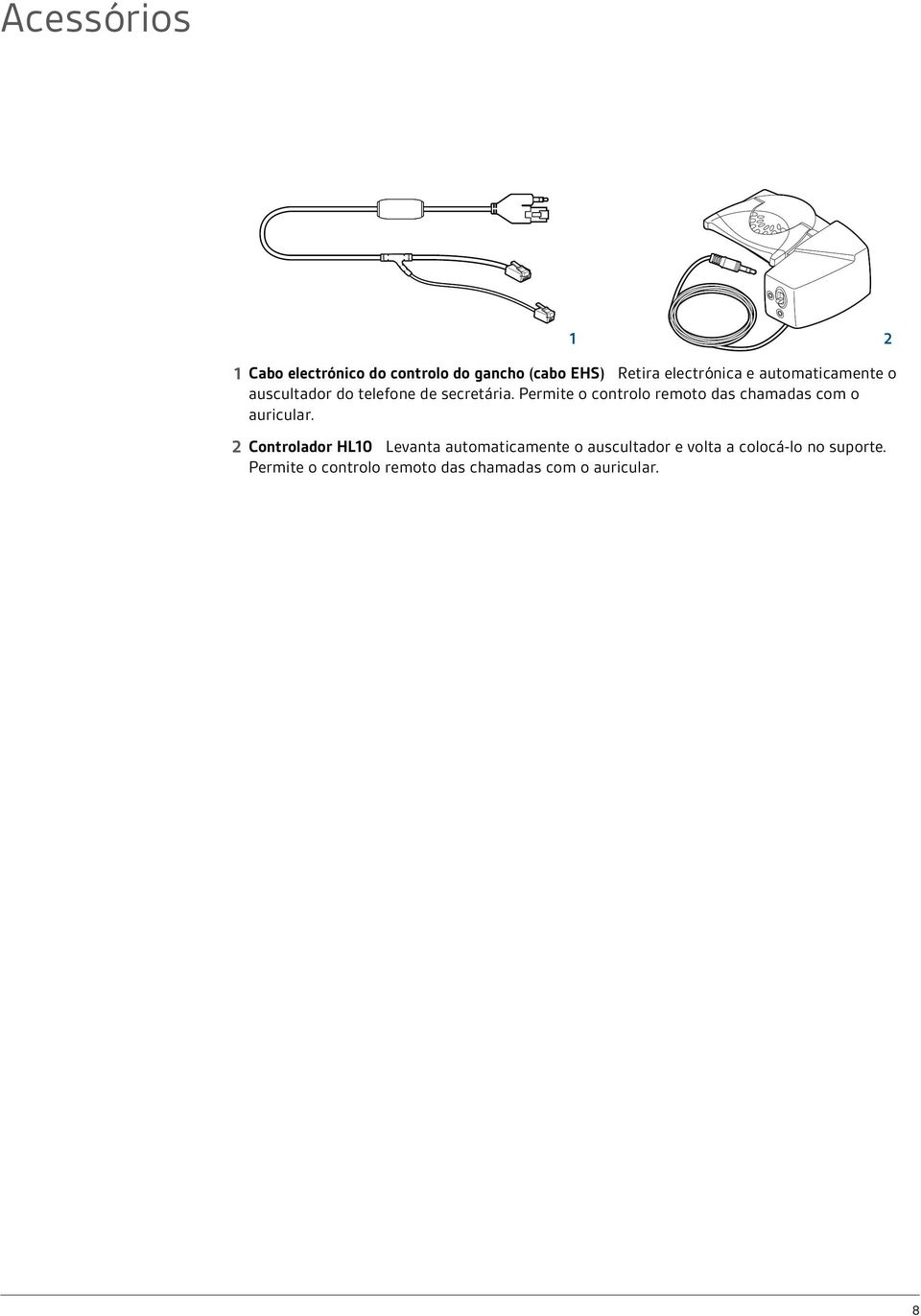 Permite o controlo remoto das chamadas com o auricular.