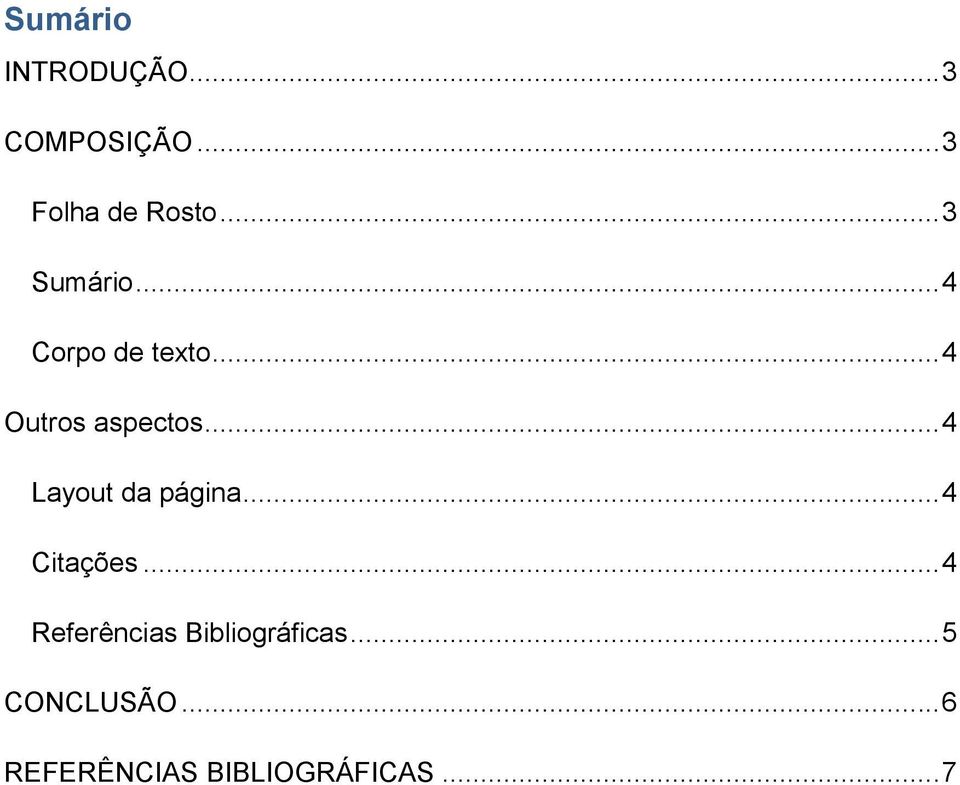 .. 4 Layout da página... 4 Citações.