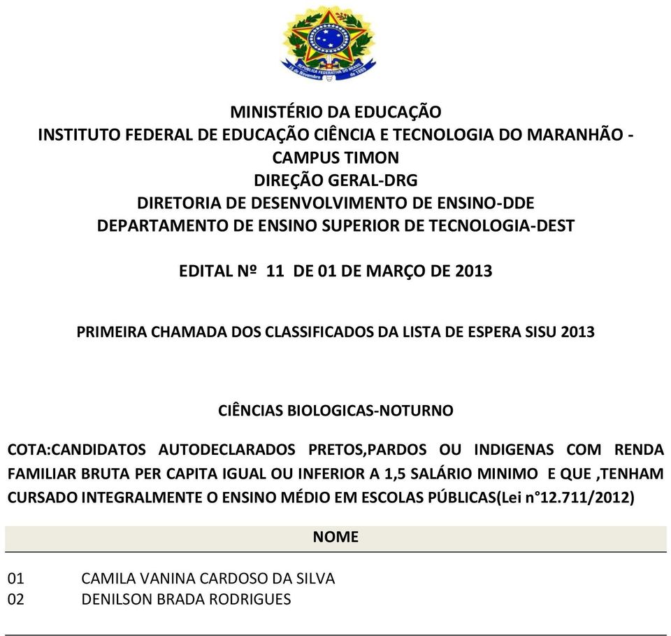 MINIMO E QUE,TENHAM CURSADO INTEGRALMENTE O ENSINO MÉDIO EM ESCOLAS