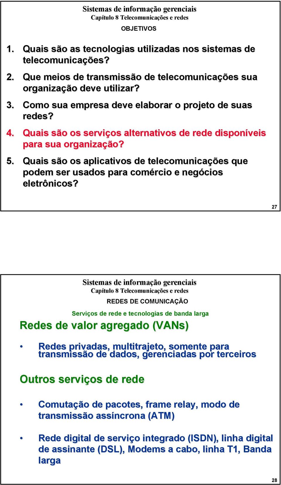 Quais são os aplicativos de telecomunicações que podem ser usados para comércio e negócios eletrônicos?