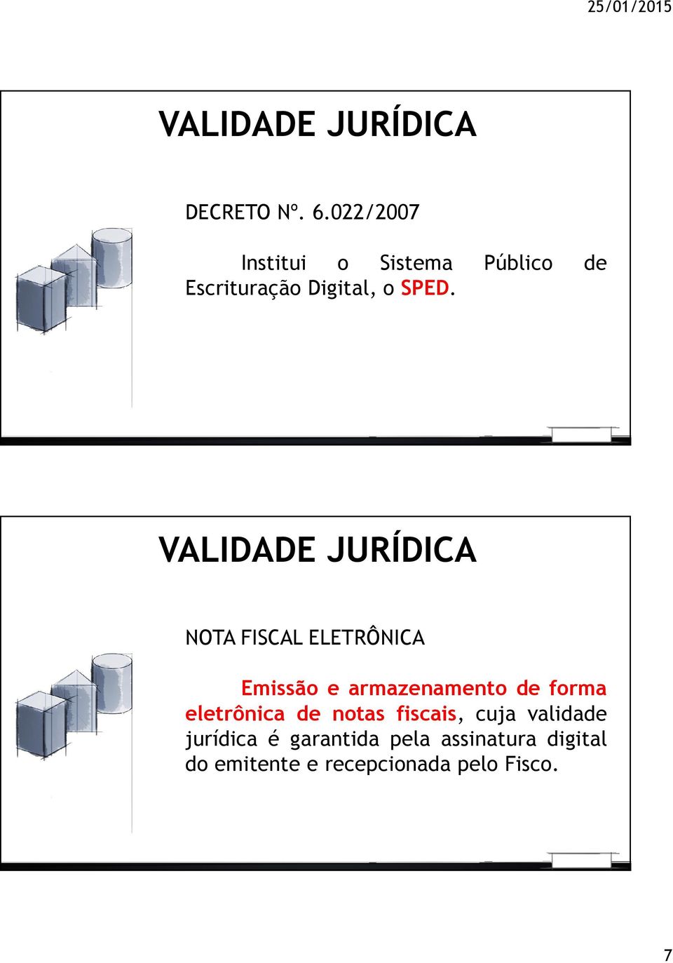 VALIDADE JURÍDICA NOTA FISCAL ELETRÔNICA Emissão e armazenamento de forma