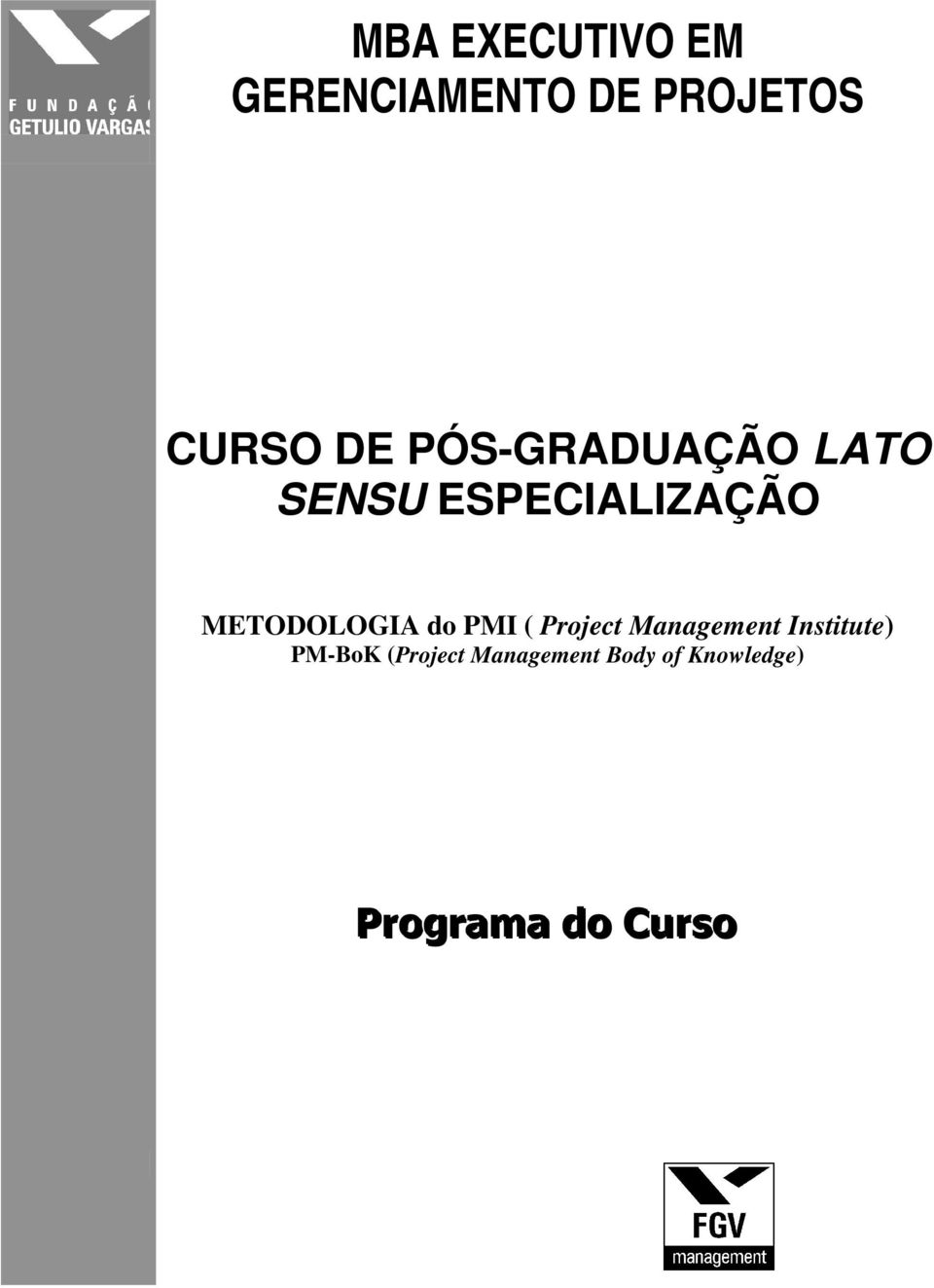 METODOLOGIA do PMI ( Project Management Institute)