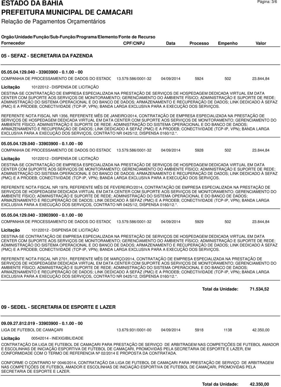 AMBIENTE FÍSICO; ADMINISTRAÇÃO E SUPORTE DE REDE; ADMINISTRAÇÃO DO SISTEMA OPERACIONAL E DO BANCO DE DADOS; ARMAZENAMENTO E RECUPERAÇÃO DE DADOS; LINK DEDICADO À SEFAZ (PMC) E A PRODEB; CONECTIVIDADE