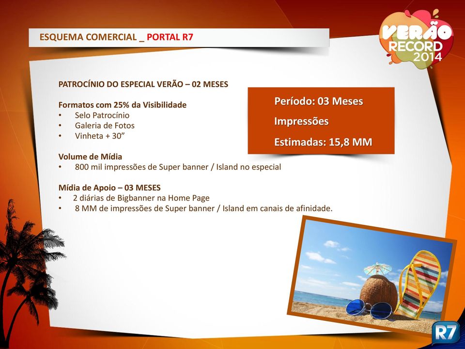 Super banner / Island no especial Período: 03 Meses Impressões Estimadas: 15,8 MM Mídia de Apoio