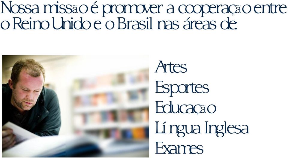 e o Brasil nas áreas de: Artes