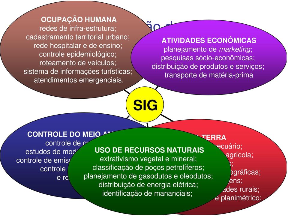 SIG ATIVIDADES ECONÔMICAS planejamento de marketing; pesquisas sócio-econômicas; Atividades distribuição de produtos e serviços; Econômicas transporte de matéria-prima CONTROLE Controle DO MEIO do