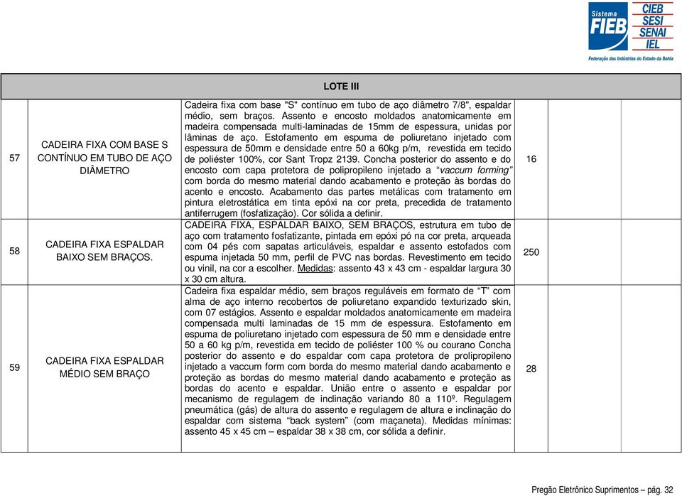 Assento e encosto moldados anatomicamente em madeira compensada multi-laminadas de 15mm de espessura, unidas por lâminas de aço.