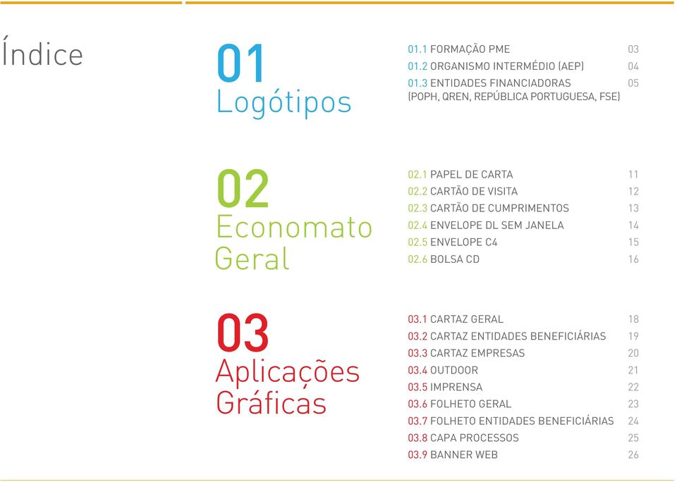 3 CARTÃO DE CUMPRIMENTOS 13 02.4 ENVELOPE DL SEM JANELA 14 02.5 ENVELOPE C4 15 02.6 BOLSA CD 16 03.1 CARTAZ GERAL 18 03.