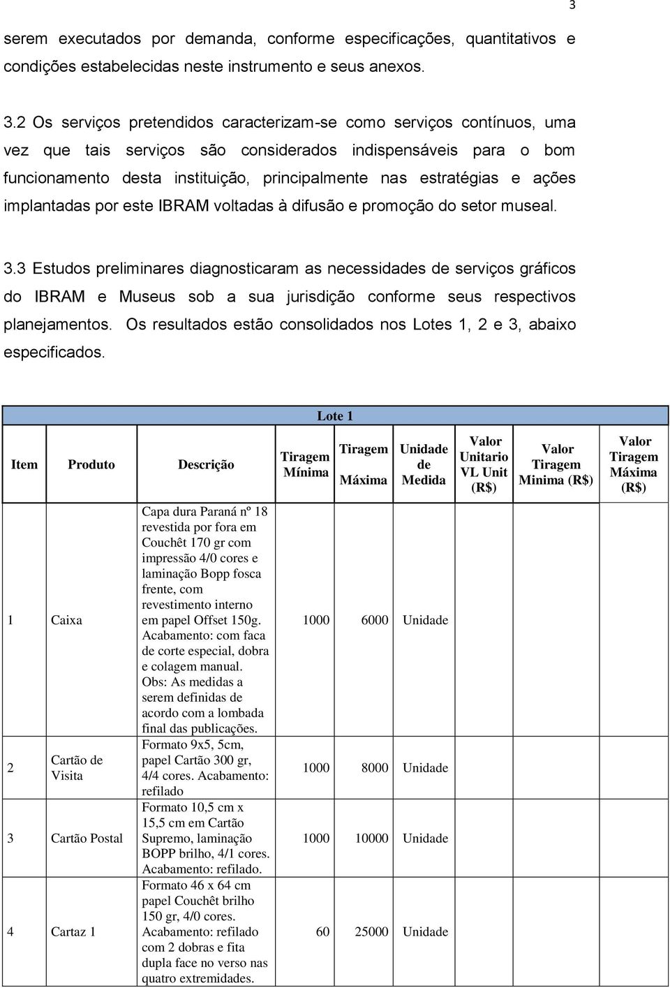 e ações implantadas por este IBRAM voltadas à difusão e promoção do setor museal. 3.