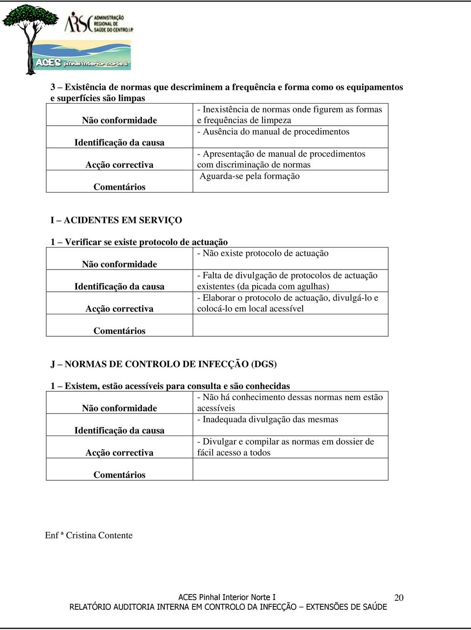 SERVIÇO 1 Verificar se existe protocolo de actuação - Não existe protocolo de actuação Não conformidade - Falta de divulgação de protocolos de actuação Identificação da causa existentes (da picada