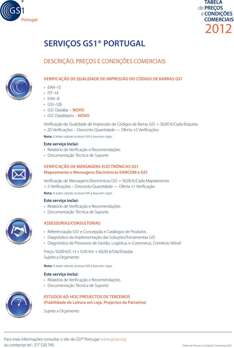 Técnica de Suporte VERIFICAÇÃO DE MENSAGENS ELECTRÓNICAS GS1 Mapeamento e Mensagens Electrónicas EANCOM e GS1 Verificação de Mensagens Electrónicas GS1 = 50,00 /Cada Mapeamento > 2 Verificações