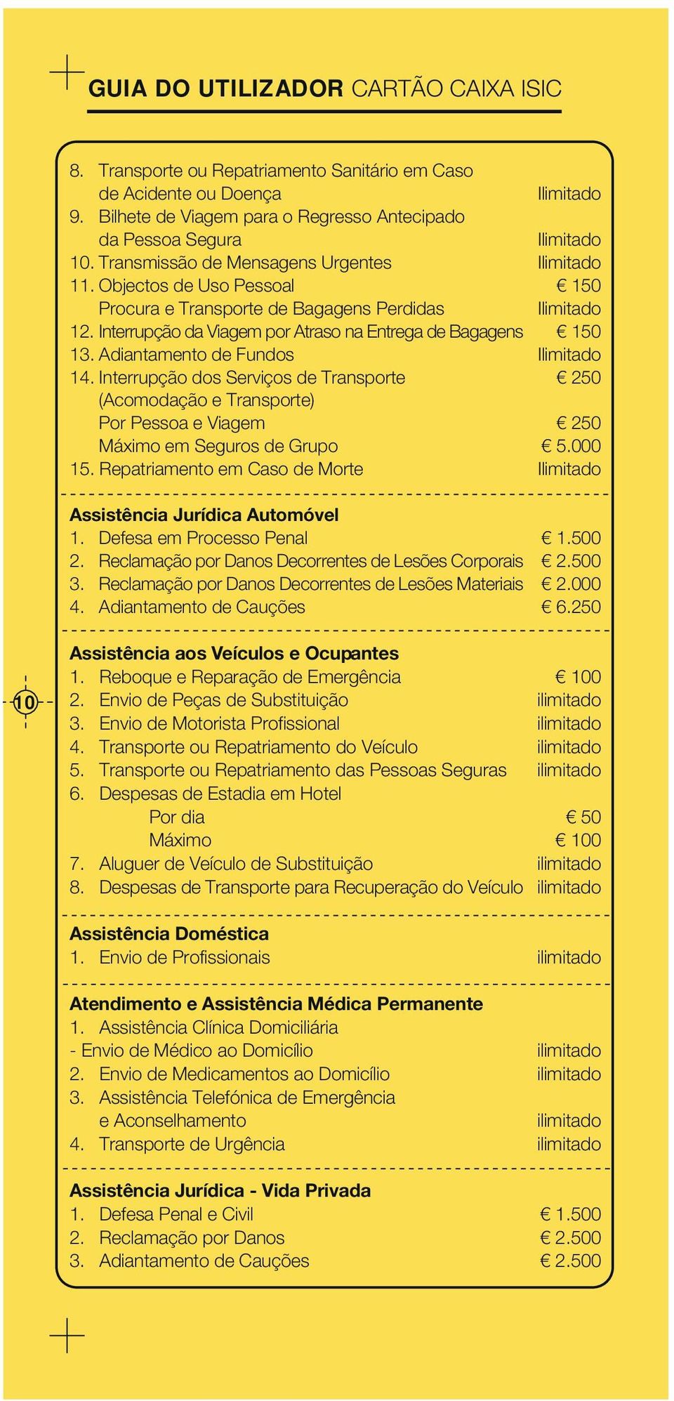 Interrupção dos Serviços de Transporte (Acomodação e Transporte) Por Pessoa e Viagem Máximo em Seguros de Grupo 15. Repatriamento em Caso de Morte Assistência Jurídica Automóvel 1.