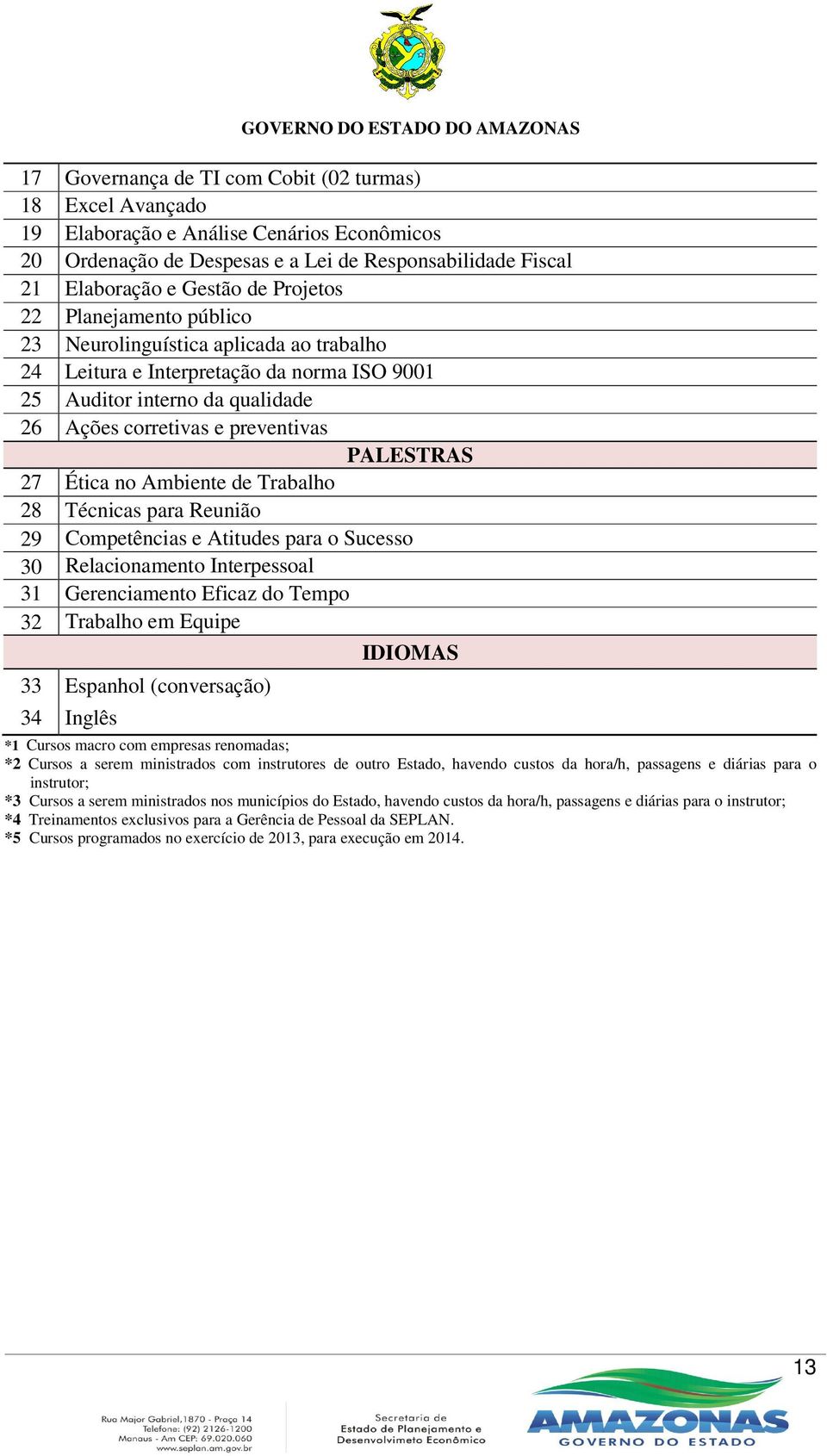 Ambiente de Trabalho 28 Técnicas para Reunião 29 Competências e Atitudes para o Sucesso 30 Relacionamento Interpessoal 31 Gerenciamento Eficaz do Tempo 32 Trabalho em Equipe 33 Espanhol (conversação)