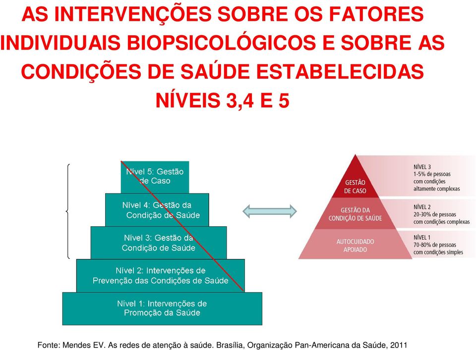 ESTABELECIDAS NÍVEIS 3,4 E 5 Fonte: Mendes EV.