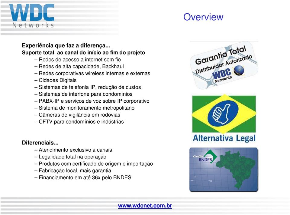 externas Cidades Digitais Sistemas de telefonia IP, redução de custos Sistemas de interfone para condomínios PABX-IP e serviços de voz sobre IP corporativo Sistema