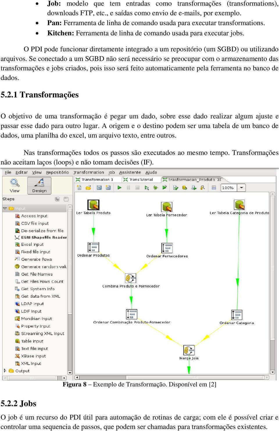 O PDI pode funcionar diretamente integrado a um repositório (um SGBD) ou utilizando arquivos.