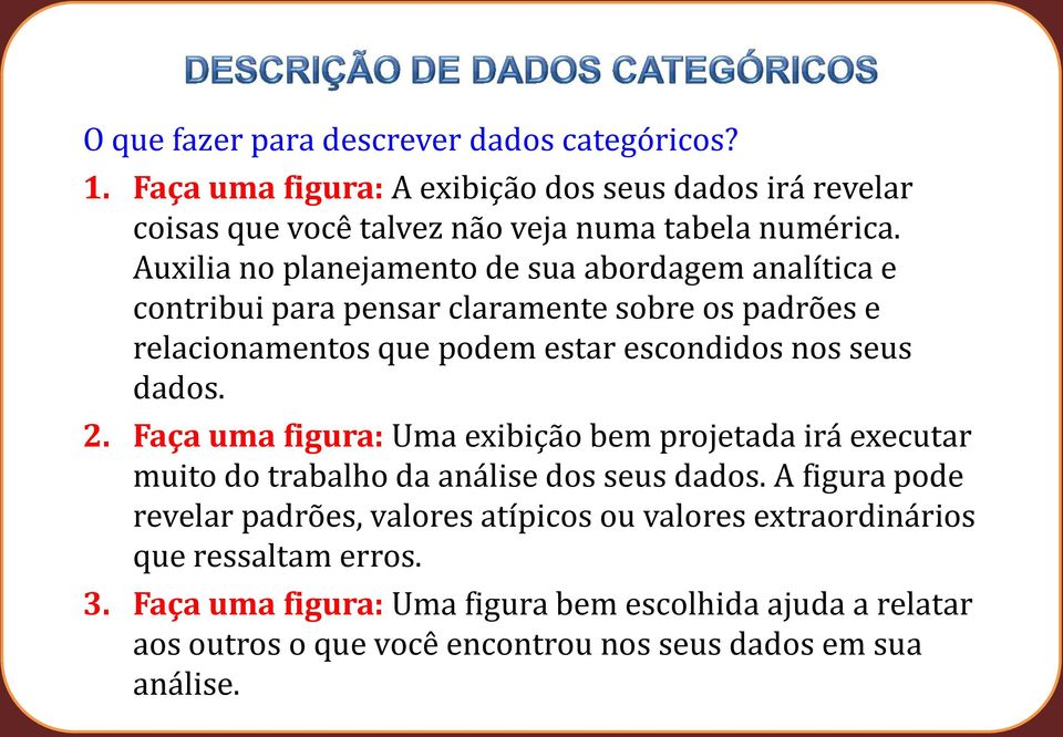 . Faça uma figura: Uma xibição bm projtada irá xcutar muito do trabalho da anális dos sus dados.