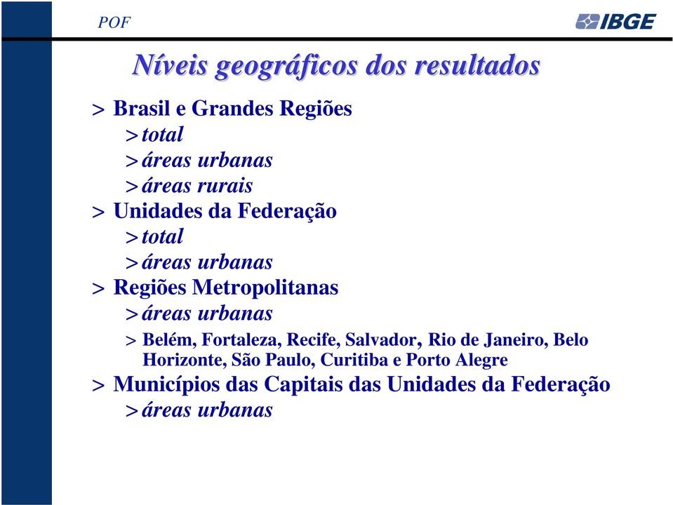 áreas urbanas > Belém, Fortaleza, Recife, Salvador, Rio de Janeiro, Belo Horizonte, São