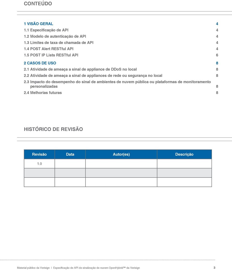 2 Atividade de ameaça a sinal de appliances de rede ou segurança no local 8 2.