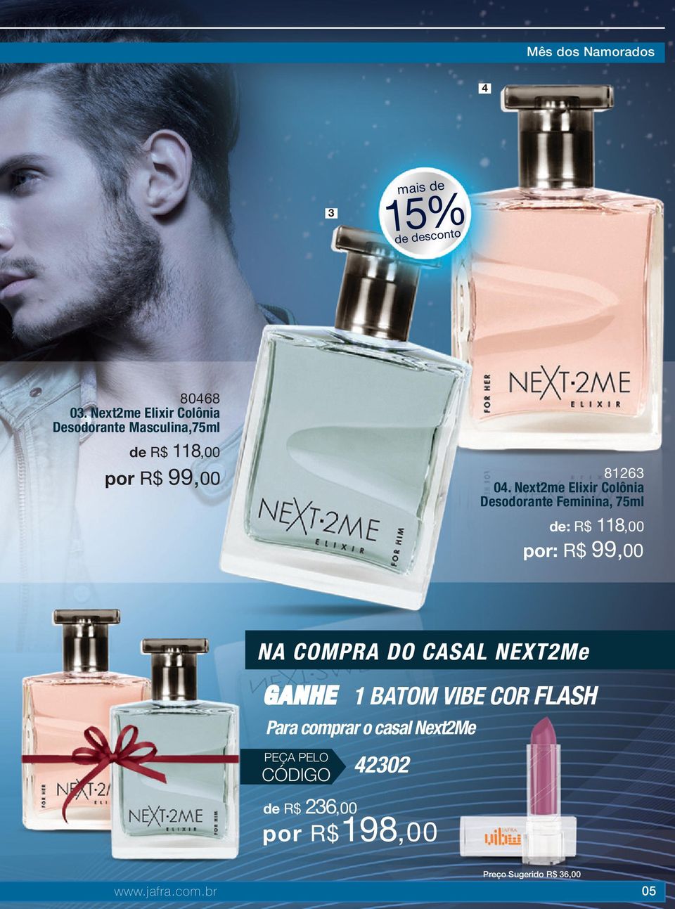 Nextme Elixir Colônia Desodorante Feminina, 75ml de: R$ 8,00 por: R$ 99,00 NA COMPRA DO