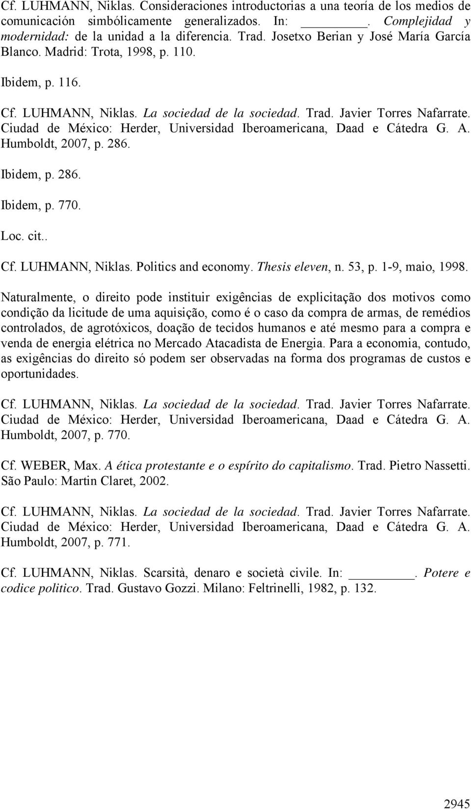 Thesis eleven, n. 53, p. 1-9, maio, 1998.