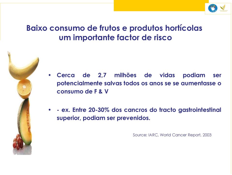 se aumentasse o consumo de F & V - ex.