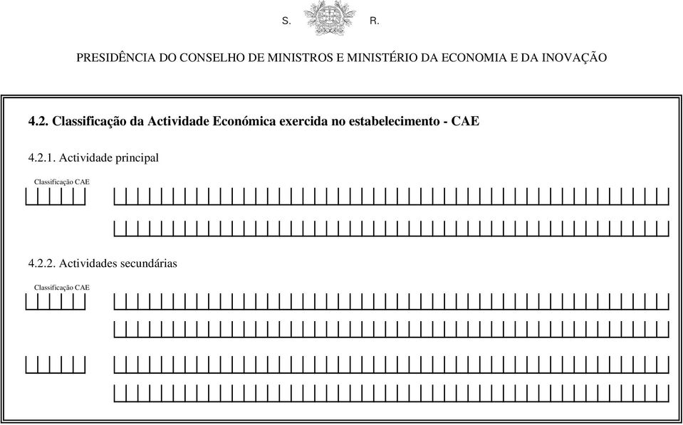 Classificação da Actividade Económica exercida no