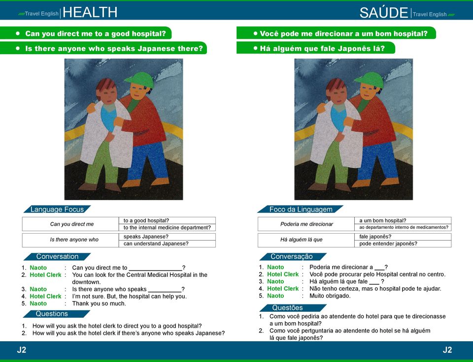 Is there anyone who speaks Japanese? can understand Japanese? Há alguém lá que fale japonês? pode entender japonês? 1. Naoto : Can you direct me to? 2.