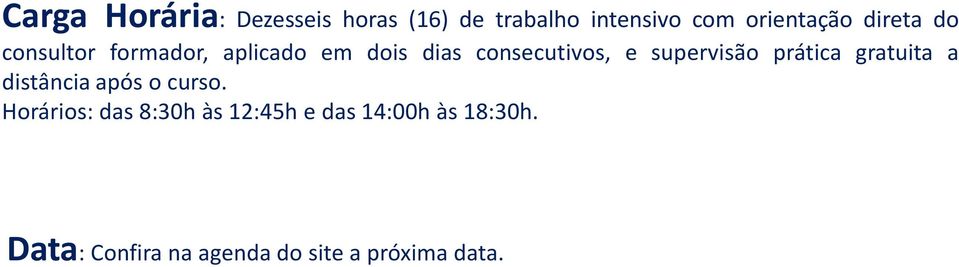 supervisão prática gratuita a distância após o curso.