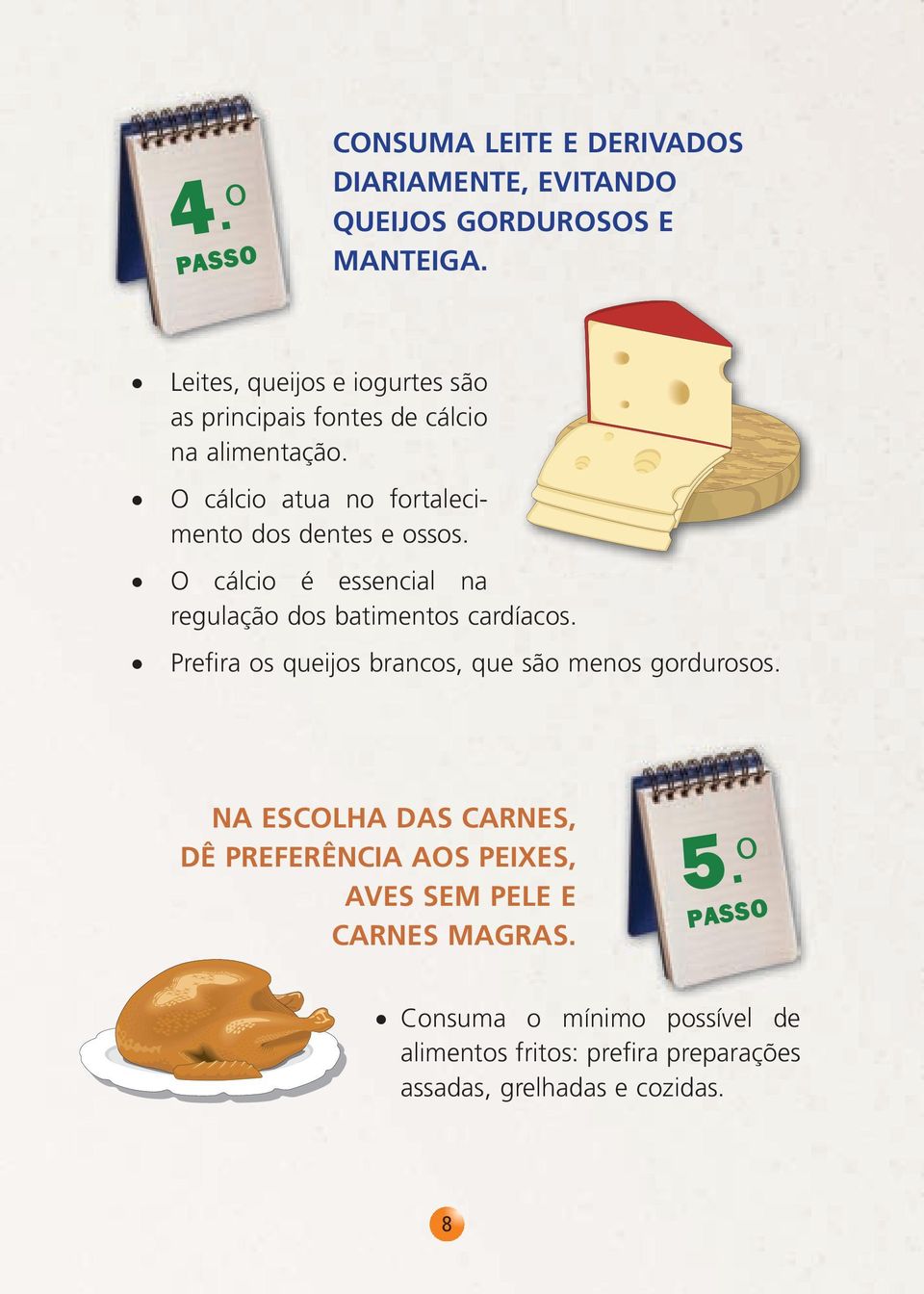 O cálcio é essencial na regulação dos batimentos cardíacos. Prefira os queijos brancos, que são menos gordurosos.