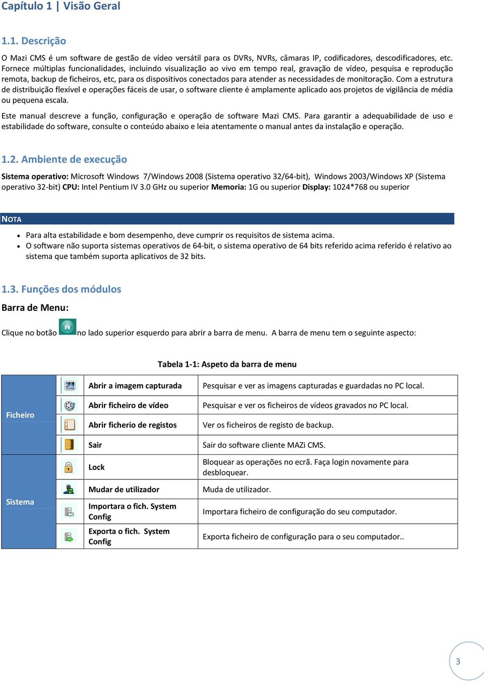 atender as necessidades de monitoração.