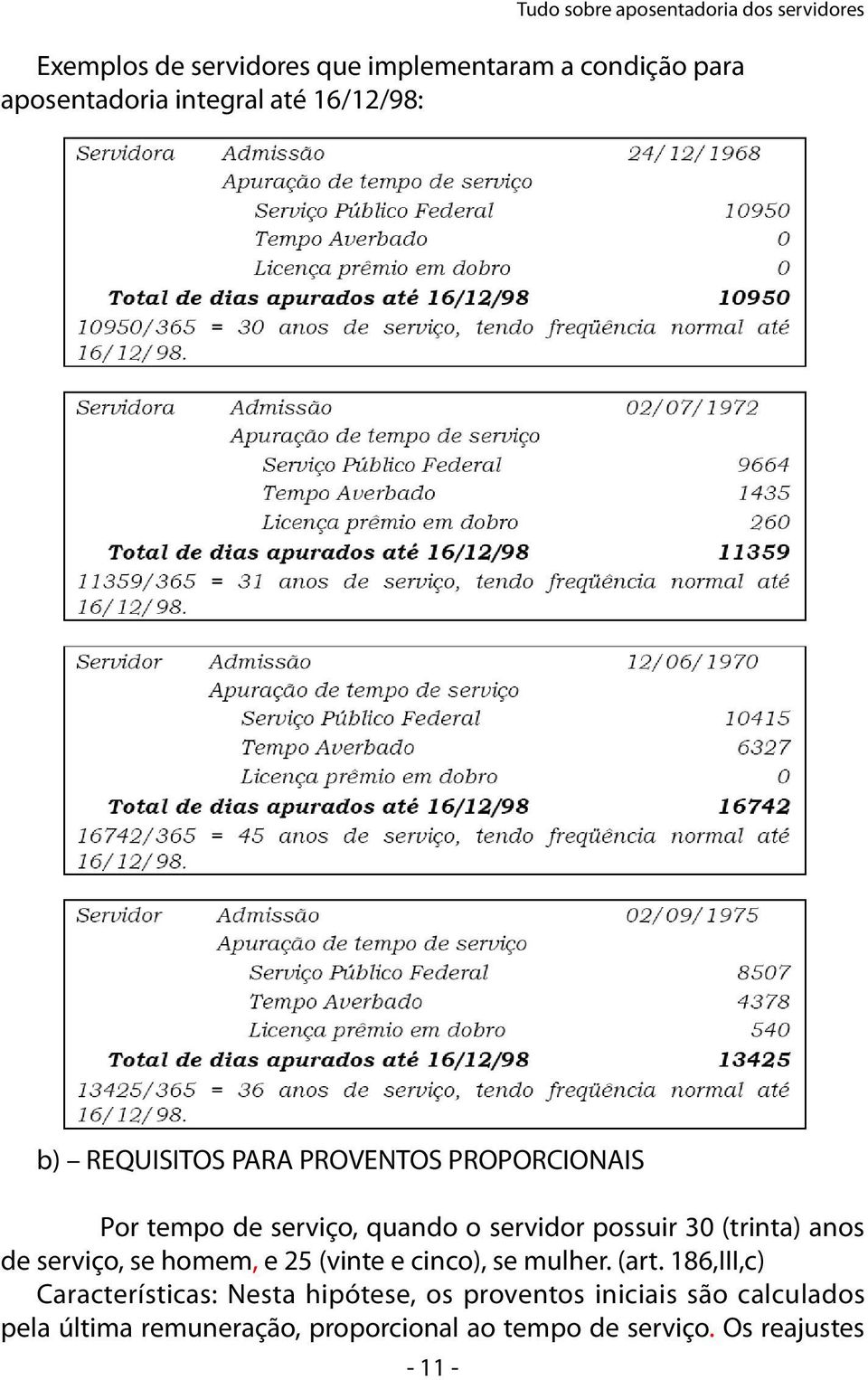 30 (trinta) anos de serviço, se homem, e 25 (vinte e cinco), se mulher. (art.