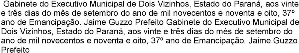 Jaime Guzzo Prefeito   Jaime Guzzo Prefeito