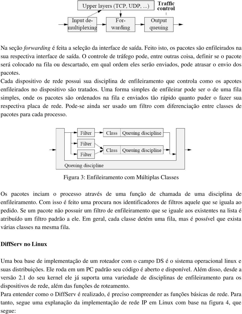 Cada dispositivo de rede possui sua disciplina de enfileiramento que controla como os apcotes enfileirados no dispositivo são tratados.