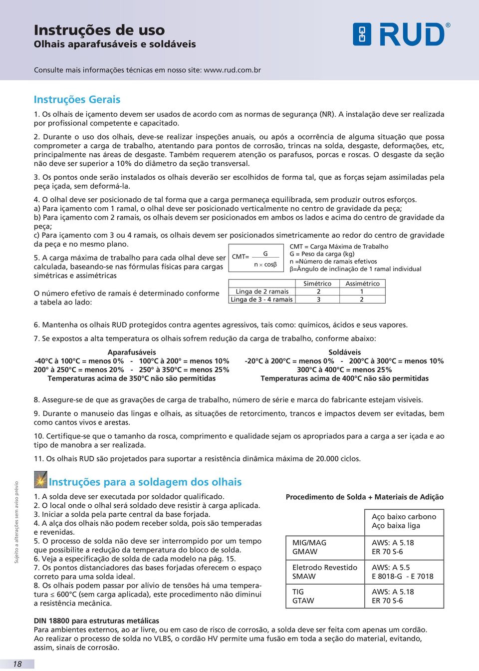 Durante o uso dos olhais, deve-se realizar inspeções anuais, ou após a ocorrência de alguma situação que possa comprometer a carga de trabalho, atentando para pontos de corrosão, trincas na solda,