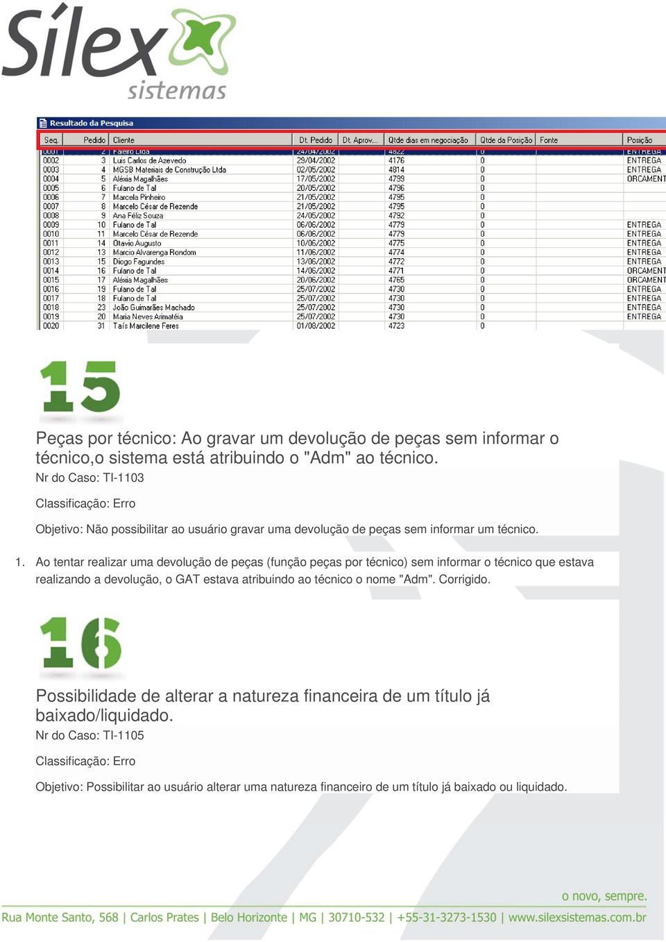 Ao tentar realizar uma devolução de peças (função peças por técnico) sem informar o técnico que estava realizando a devolução, o GAT estava atribuindo ao