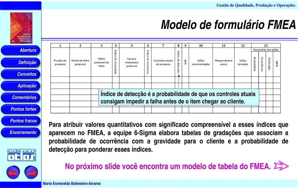 Para atribuir valores quantitativos com significado compreensível a esses índices que aparecem no FMEA, a equipe 6-Sigma