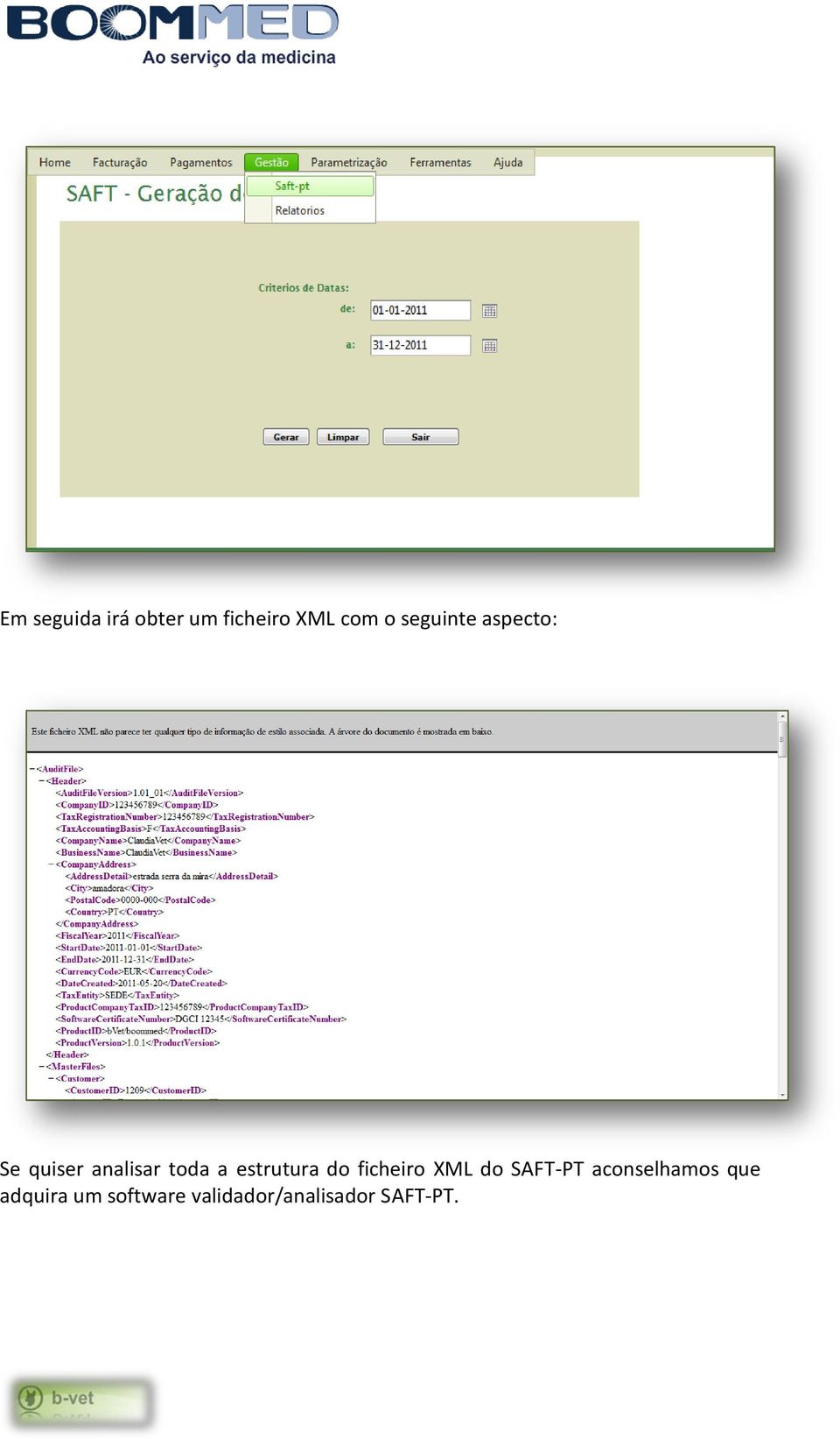 estrutura do ficheiro XML do SAFT-PT