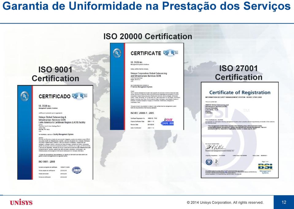 Certification ISO 27001 Certification 2014