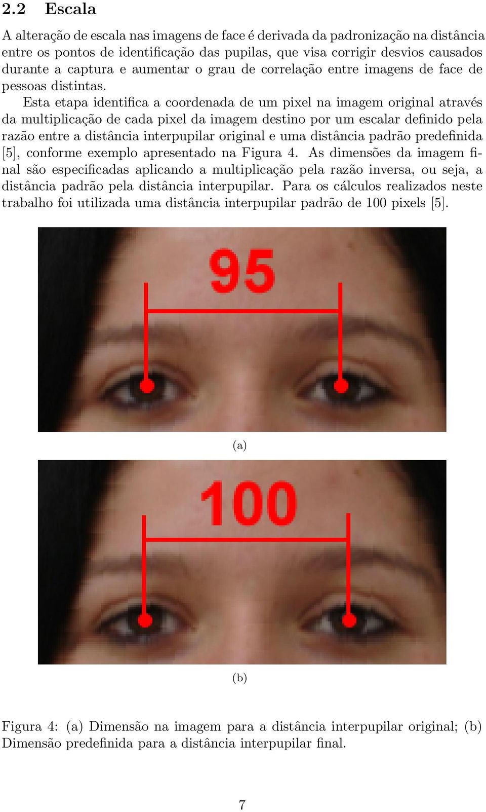 Esta etapa identifica a coordenada de um pixel na imagem original através da multiplicação de cada pixel da imagem destino por um escalar definido pela razão entre a distância interpupilar original e