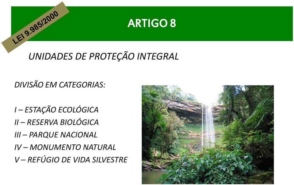 II RESERVA BIOLÓGICA III PARQUE NACIONAL