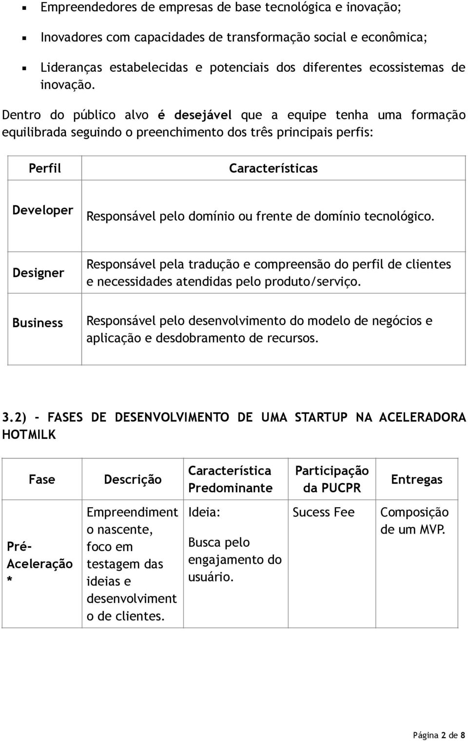 Dentro do público alvo é desejável que a equipe tenha uma formação equilibrada seguindo o preenchimento dos três principais perfis: Perfil Características Developer Responsável pelo domínio ou frente