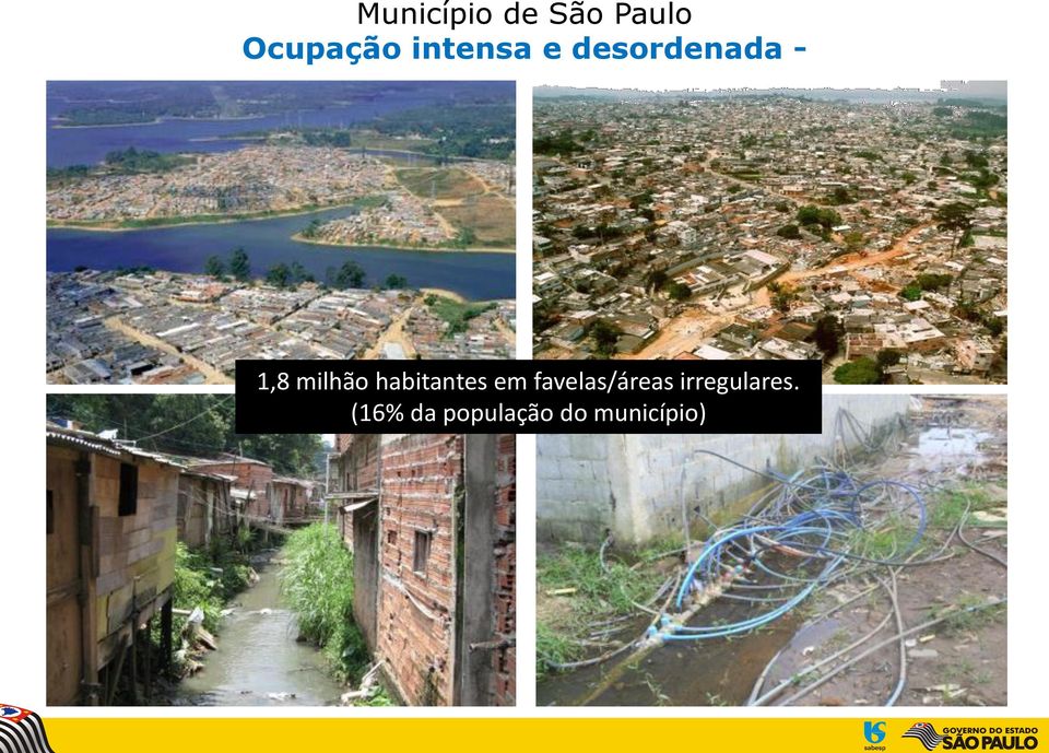 habitantes em favelas/áreas