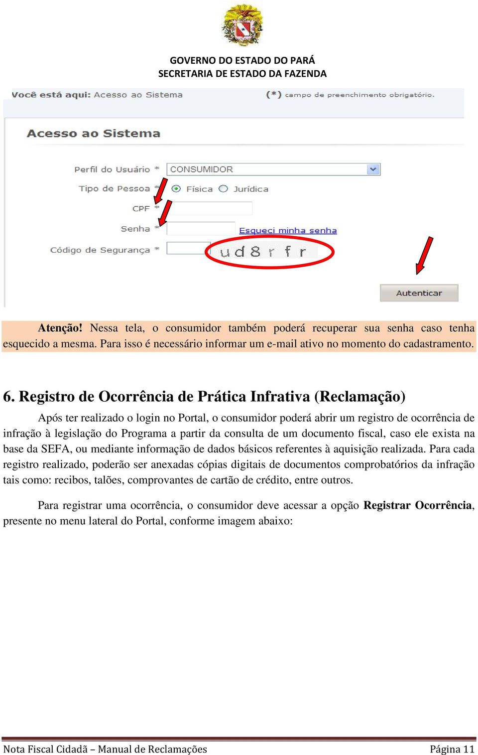 consulta de um documento fiscal, caso ele exista na base da SEFA, ou mediante informação de dados básicos referentes à aquisição realizada.