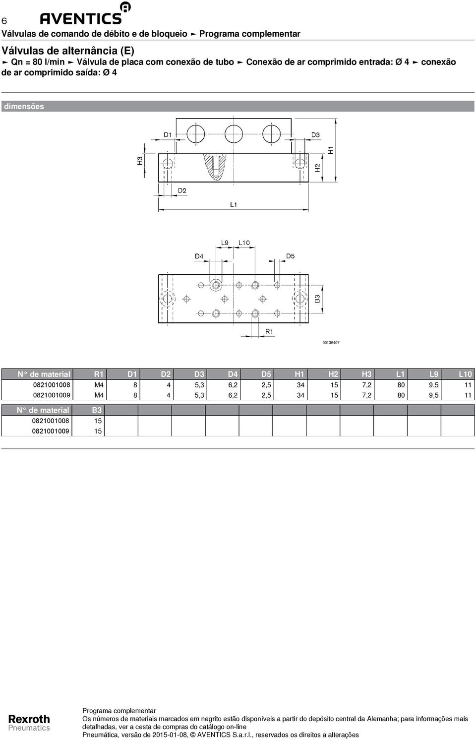 dimensões 00136407 N de material R1 D1 D2 D3 D4 D5 H1 H2 H3 L1 L9 L10 0821001008 M4 8 4 5,3 6,2 2,5 34 15 7,2 80