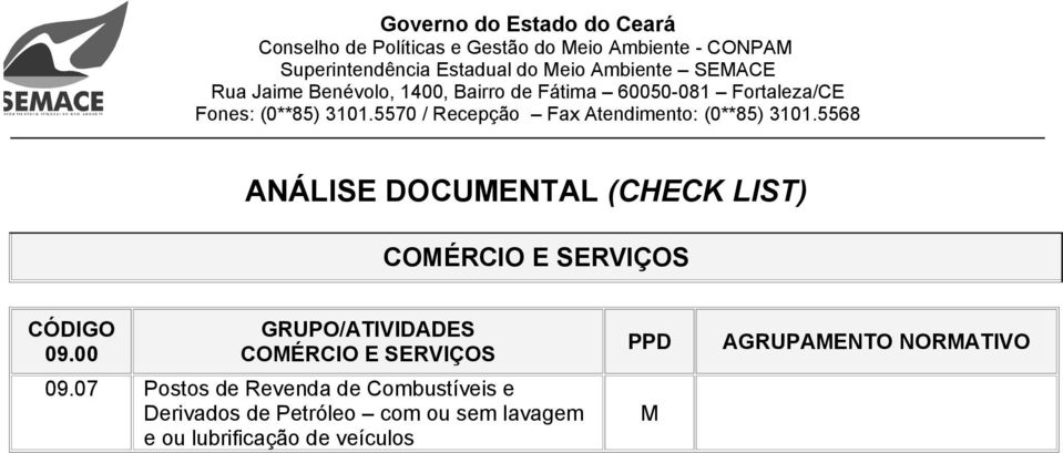 07 Postos de Revenda de Combustíveis e Derivados