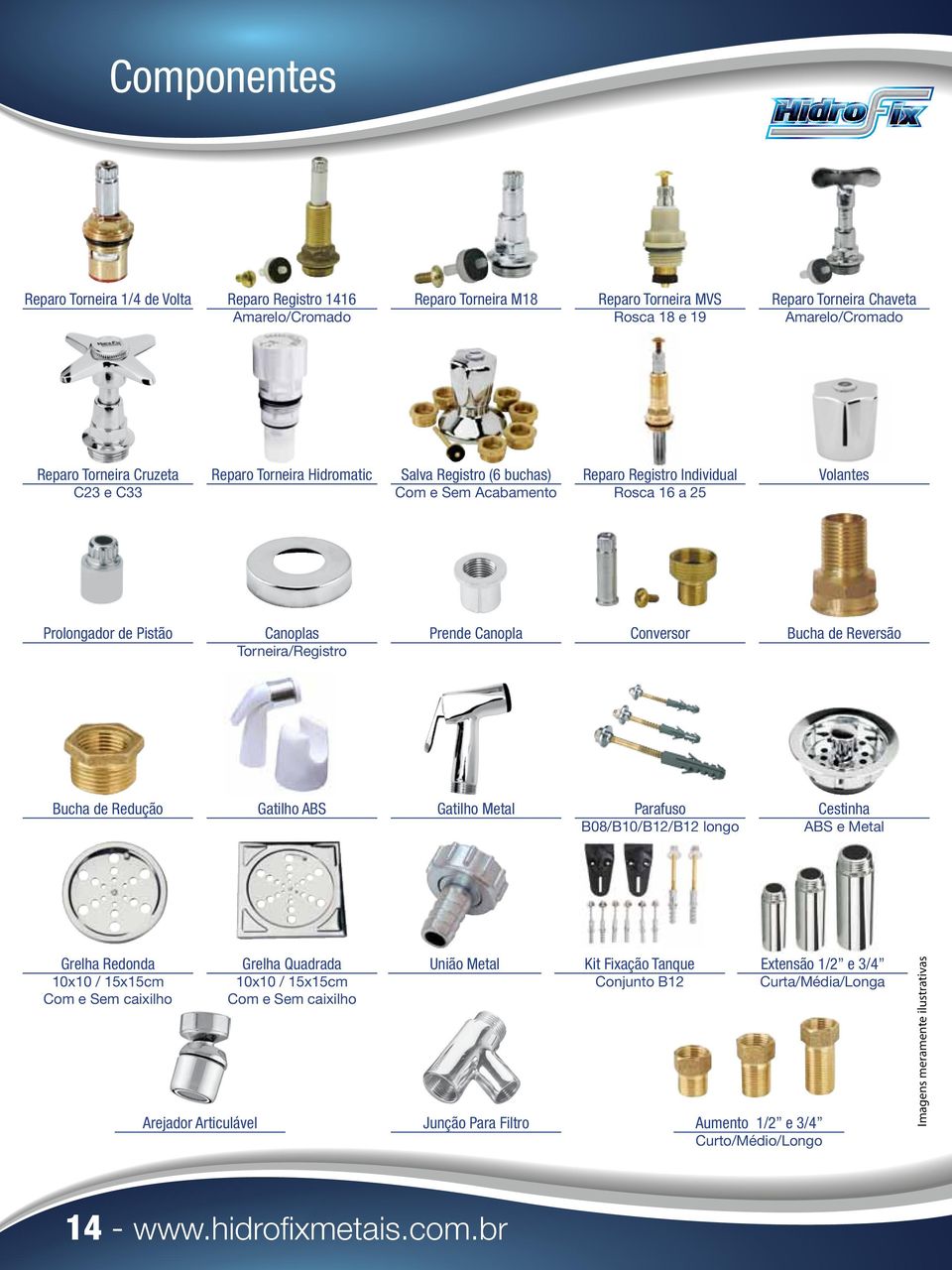 Conversor Bucha de Reversão Bucha de Redução Gatilho ABS Gatilho Metal Parafuso B08/B10/B12/B12 longo Cestinha ABS e Metal Grelha Redonda 10x10 / 15x15cm Com e Sem caixilho Arejador Articulável