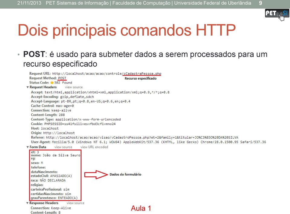 principais comandos HTTP POST: é usado para submeter