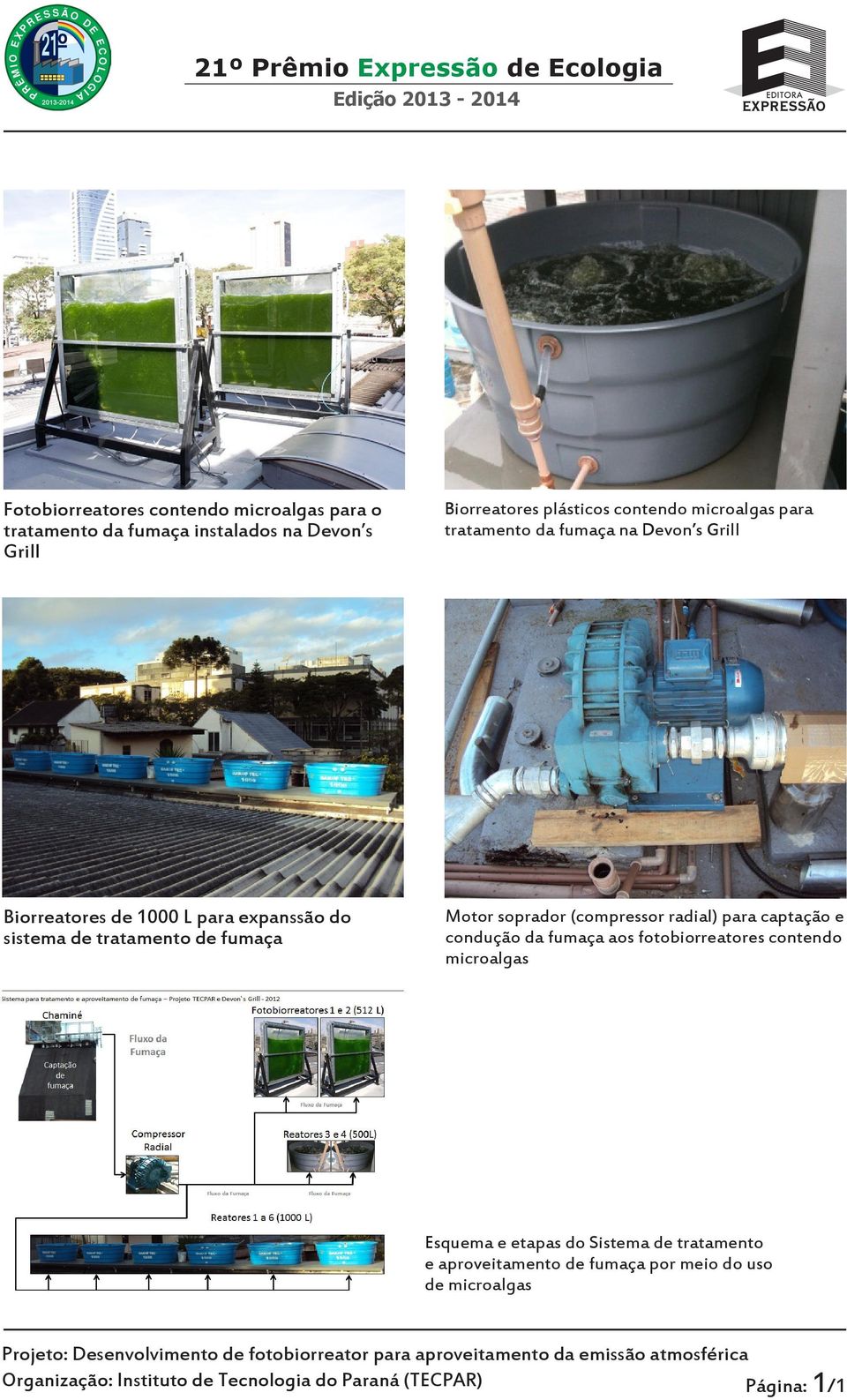 radial) para captação e condução da fumaça aos fotobiorreatores contendo microalgas Esquema e etapas do Sistema de tratamento e aproveitamento de fumaça por meio do